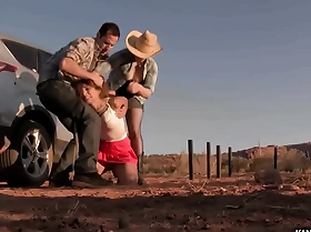 Couple anal fuck caper old bag in desert