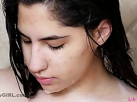 Beatiful latina with uncompromised body in 4k foamy shower