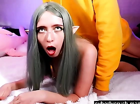 Submissive petite gnome with big titts likes rough fuck and win jism on face