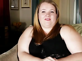 Super sexy chubby honey talks dirty with an increment of copulates her fat juicy fur pie