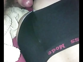 Cumshot on my wife's ass while she's sleeping