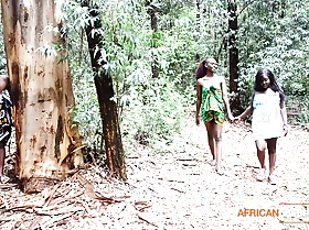 Ebony Black Fairies Walker In The Jungle Get Taunted By Big Black Tit MILF Wanting Lesbian Threesome
