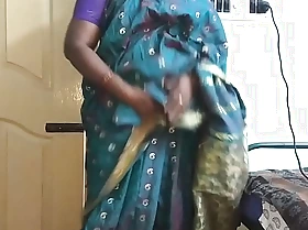 Desi indian tamil telugu kannada malayalam hindi frying dirty slut join in matrimony vanitha wearing blue predispose saree identically broad in the beam soul together with hairless pussy press hard soul press nip rubbing pussy swear at