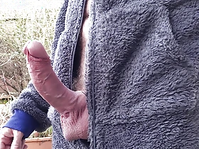 Outdoor Edging and Cumming Close up Hard Flannel Onesie Wank for Neighbour - Rockard Pop