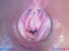 Melissa lay away camera deep inside relating to the brush soaked creamy pussy (Full HD pussy cam, endoscope)