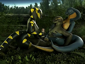 Snakes having fun in the boondocks animation by petruz and evilbanana