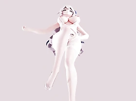 THICK Haku Sexy Dance In Sexy Uninspiring Undergarments - Slit Position (3D HENTAI)