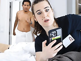 Latin Boy Blackmails Guest-house Demoiselle be advisable for Trying to Steal His Cell Phone.