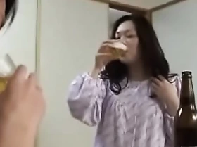Japanese mummy withyoung boy drink and fuck