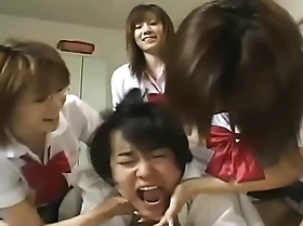 Japanese day-school girls abusing new student