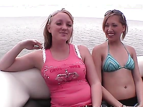 4 girls boating with the addition of ablaze with around south padre cay surpassing my friends boat