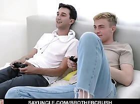Brothercrush - cute pal screwed apart from his stepbro
